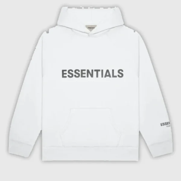 Fear of God Essentials Pull Over Hoodie Applique Logo White (2)